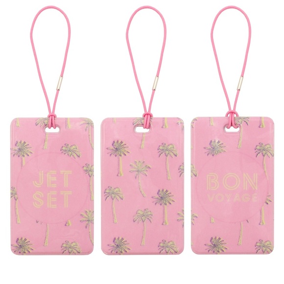 mytagalongs Other - 🆕 Pink Palms Set Of 3 Luggage Tags by MYTAGALONGS